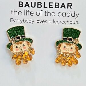 BAUBLEBAR St. Patrick's Leprechaun with Dangling Orange Crystals Beard NEW NWT